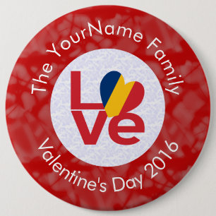 Badge Rond 15,2 Cm Drapeau rouge Chad personnalisé AMOUR