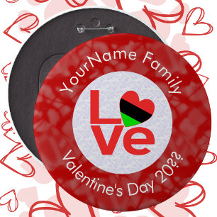Badge Rond 15,2 Cm Drapeau rouge de l'amour afro-américain personnali