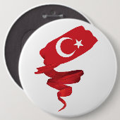 Badge Rond 15,2 Cm Drapeau turc (Devant & derrière)