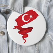 Badge Rond 15,2 Cm Drapeau turc (En situation)