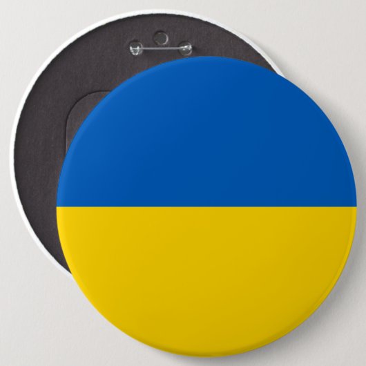 Badge Rond 15,2 Cm Drapeau Ukraine (Devant & derrière)