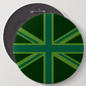 Badge Rond 15,2 Cm Drapeau vert Union Jack (Devant & derrière)