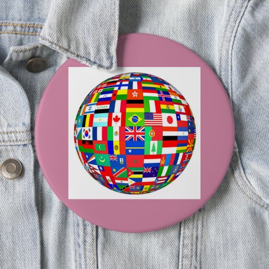 Badge Rond 15,2 Cm drapeaux de globe (En situation)