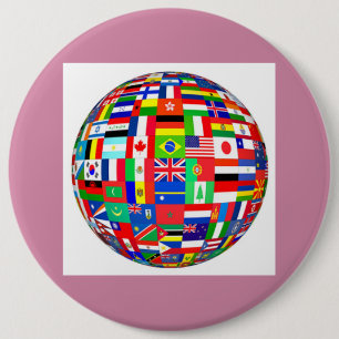 Badge Rond 15,2 Cm drapeaux de globe