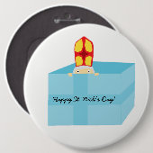 Badge Rond 15,2 Cm Drôle mignon St Nicholas Dutch Sinterklaas Kids Ar (Devant & derrière)