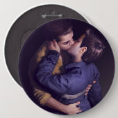 Badge Rond 15,2 Cm Dur - juste le baiser (bouton) (Devant & derrière)