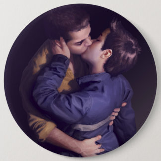 Badge Rond 15,2 Cm Dur - juste le baiser (bouton)