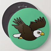 Badge Rond 15,2 Cm Eagle chauve en vol (Devant & derrière)