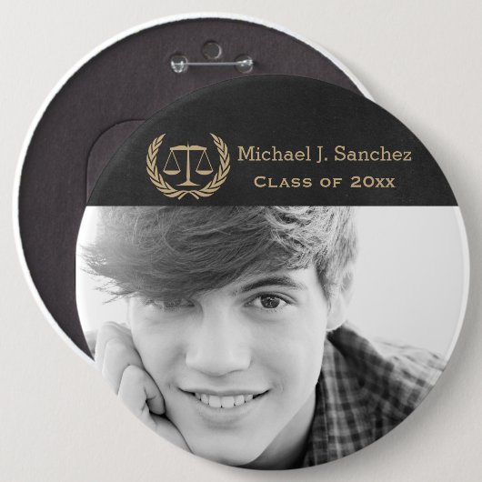 Badge Rond 15,2 Cm Échelles classiques d'obtention du diplôme d'école (Devant & derrière)