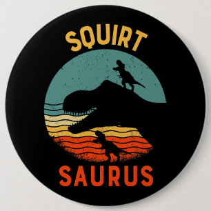 Badge Rond 15,2 Cm Écorce Dinosaure Squirtsaurus Famille correspondan