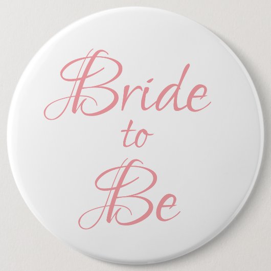 Badge Rond 15,2 Cm Écriture rose mariée à marier élégant simple (Devant)