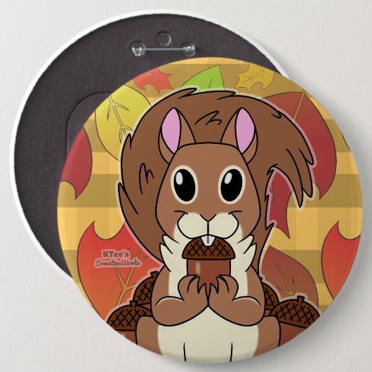 Badge Rond 15,2 Cm Écureuil - (Devant & derrière)