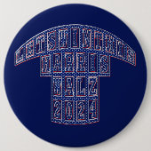 Badge Rond 15,2 Cm Élections présidentielles Harris Walz 2024 (Devant)