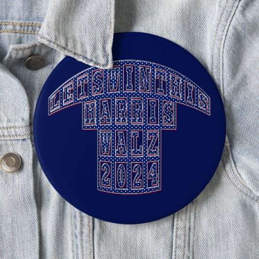 Badge Rond 15,2 Cm Élections présidentielles Harris Walz 2024 (En situation)