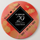 Badge Rond 15,2 Cm Elegant 29th Garnet Wedding Anniversary (Devant)