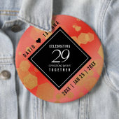 Badge Rond 15,2 Cm Elegant 29th Garnet Wedding Anniversary (En situation)