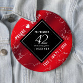 Badge Rond 15,2 Cm Élégant 42e anniversaire du Mariage Jasper (En situation)
