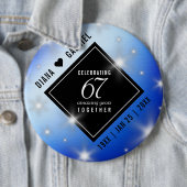 Badge Rond 15,2 Cm Élégant 67e anniversaire Mariage de Star Sapphire (En situation)
