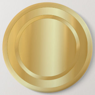 Badge Rond 15,2 Cm Elégant Faux Gold Semble glamour Modèle tendance