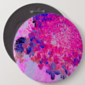 Badge Rond 15,2 Cm Elégant Fuchsia et bleu foncé Limelight Hydrangea (Devant & derrière)