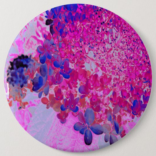Badge Rond 15,2 Cm Elégant Fuchsia et bleu foncé Limelight Hydrangea (Devant)