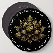 Badge Rond 15,2 Cm Elégant Lotus Lotus Fleur La Lumière en moi ... (Devant & derrière)
