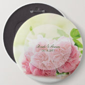 Badge Rond 15,2 Cm Élégant Rose d'été rose Mariage (Devant & derrière)