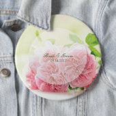 Badge Rond 15,2 Cm Élégant Rose d'été rose Mariage (En situation)