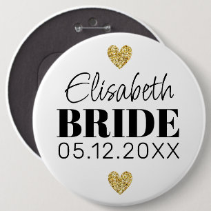Badge Rond 15,2 Cm Élégant script moderne joli Coeurs de Parties scin