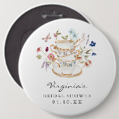 Badge Rond 15,2 Cm Élégant Shower de Mariée (Devant & derrière)