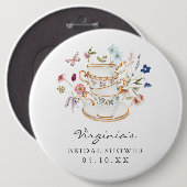 Badge Rond 15,2 Cm Élégante Fête de Mariage (Devant & derrière)