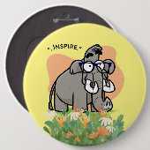 Badge Rond 15,2 Cm éléphant (Devant & derrière)