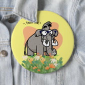 Badge Rond 15,2 Cm éléphant (En situation)