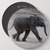 Badge Rond 15,2 Cm Eléphant bébé doux Kibali (Devant & derrière)