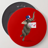 Badge Rond 15,2 Cm Eléphant GOP (Devant & derrière)