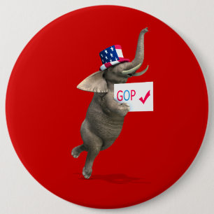 Badge Rond 15,2 Cm Eléphant GOP