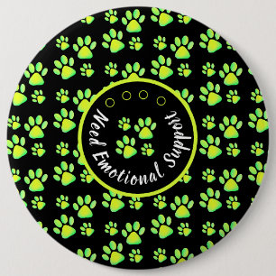 Badge Rond 15,2 Cm Empreinte de patte animal vert personnalisé