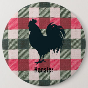 Badge Rond 15,2 Cm En vichy d'élevage de coq personnalisable
