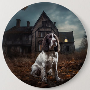 Badge Rond 15,2 Cm English Springer Spaniel Halloween Épouvantable