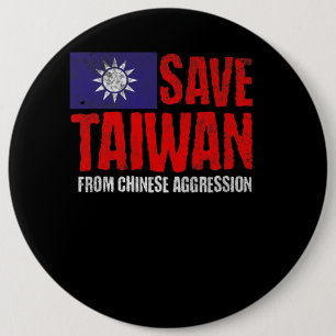 Badge Rond 15,2 Cm Enregistrer Taïwan Anti-Guerre Pro Paix Taïwan Dra