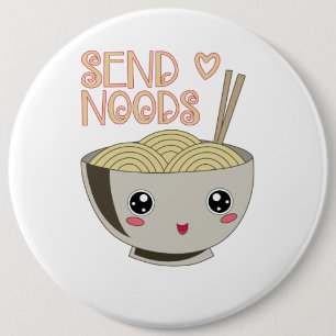 Badge Rond 15,2 Cm Envoyer Noods Kawaii Ramen Bowl Miso Noodle Soupe