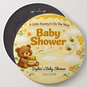Badge Rond 15,2 Cm Épingle de Baby Shower Ours en Peluche Personnalis