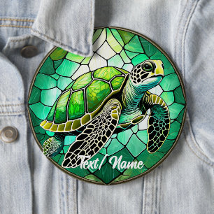 Badge Rond 15,2 Cm Épingle de conception en verre de tortue verte