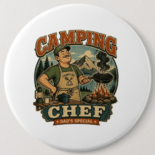 Badge Rond 15,2 Cm Épinglette spéciale vintage « Papa chef cuisinier