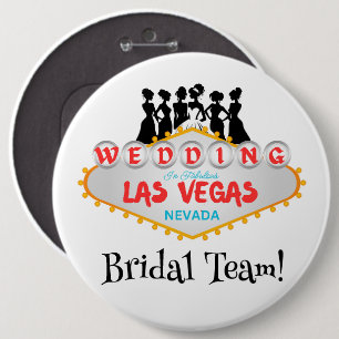 Badge Rond 15,2 Cm Équipe de mariage de Las Vegas Colossale, bouton d