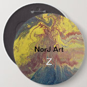 Badge Rond 15,2 Cm Éruption de volcan par art de NorJ (Devant & derrière)