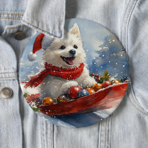Badge Rond 15,2 Cm Eskimo américain en traîneau Laissez tomber la nei