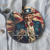 Badge Rond 15,2 Cm Esprit de liberté en rouge, blanc et bleu (En situation)