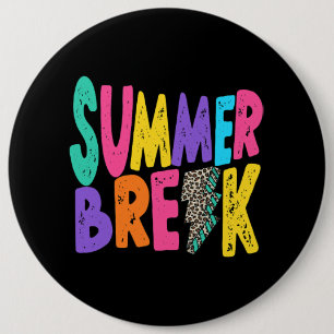 Badge Rond 15,2 Cm Été Pause Enseignants Vie Leopard Bolt Vacation W