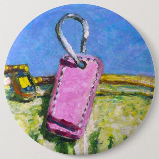 Badge Rond 15,2 Cm Étiquette Rose (Devant)
